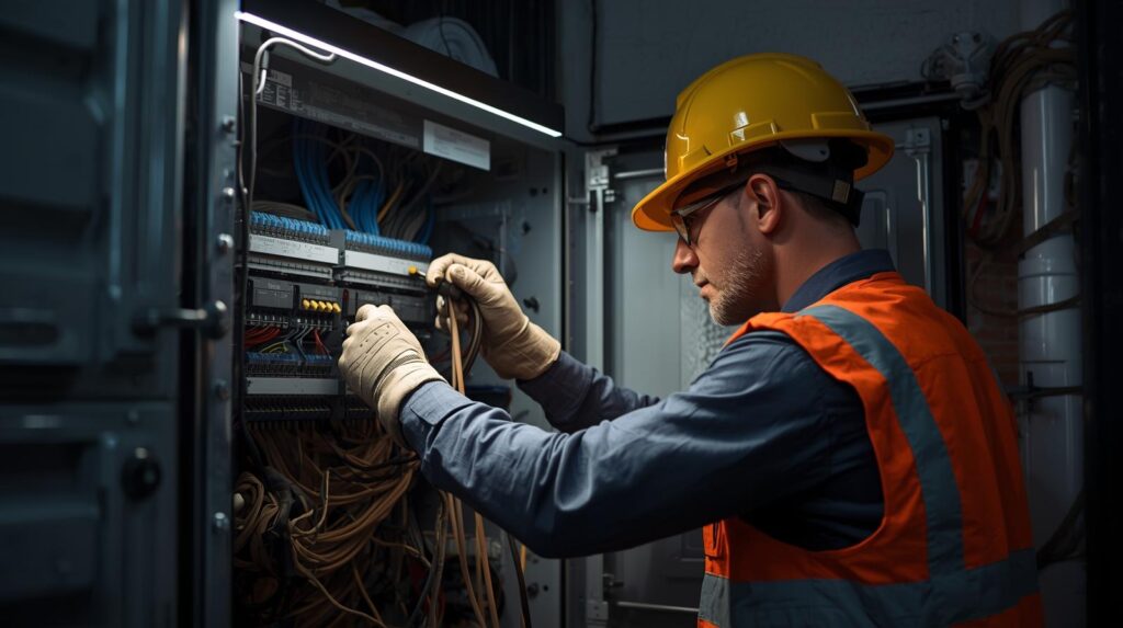 Manpower elactrician work for dvc box